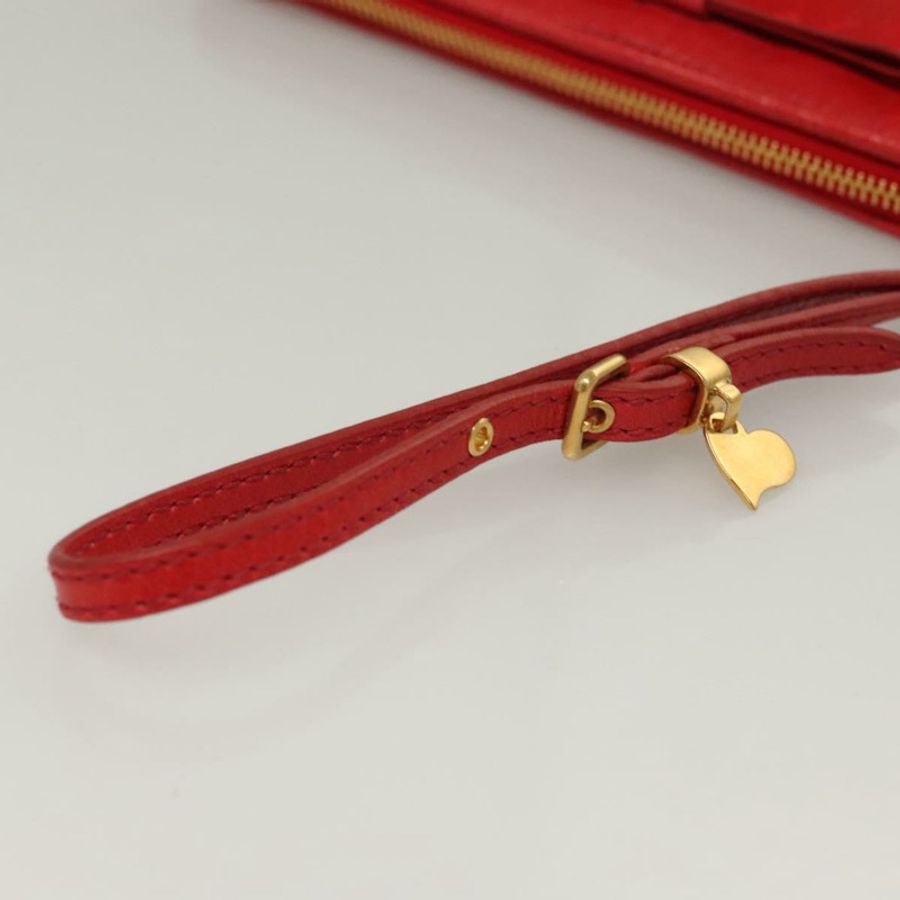 【日本直送】Miu Miu 配件包 皮革 紅色 金色 正品 ac3852-6