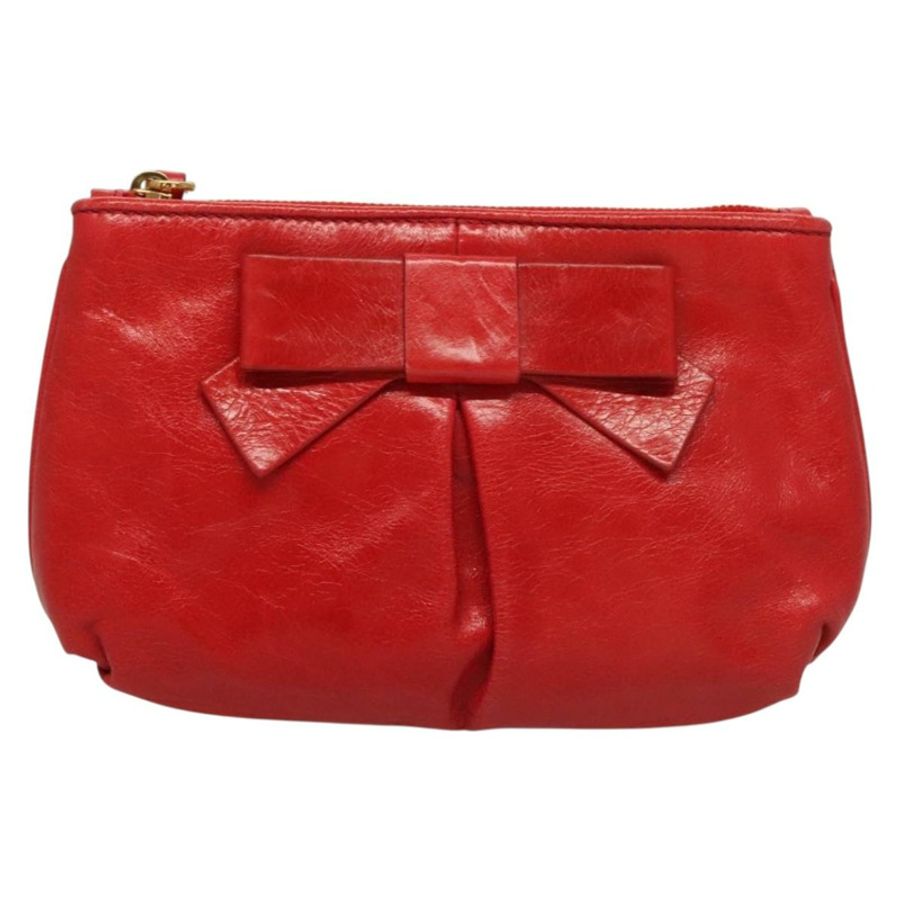 【日本直送】Miu Miu 配件包 皮革 紅色 金色 正品 ac3852-12
