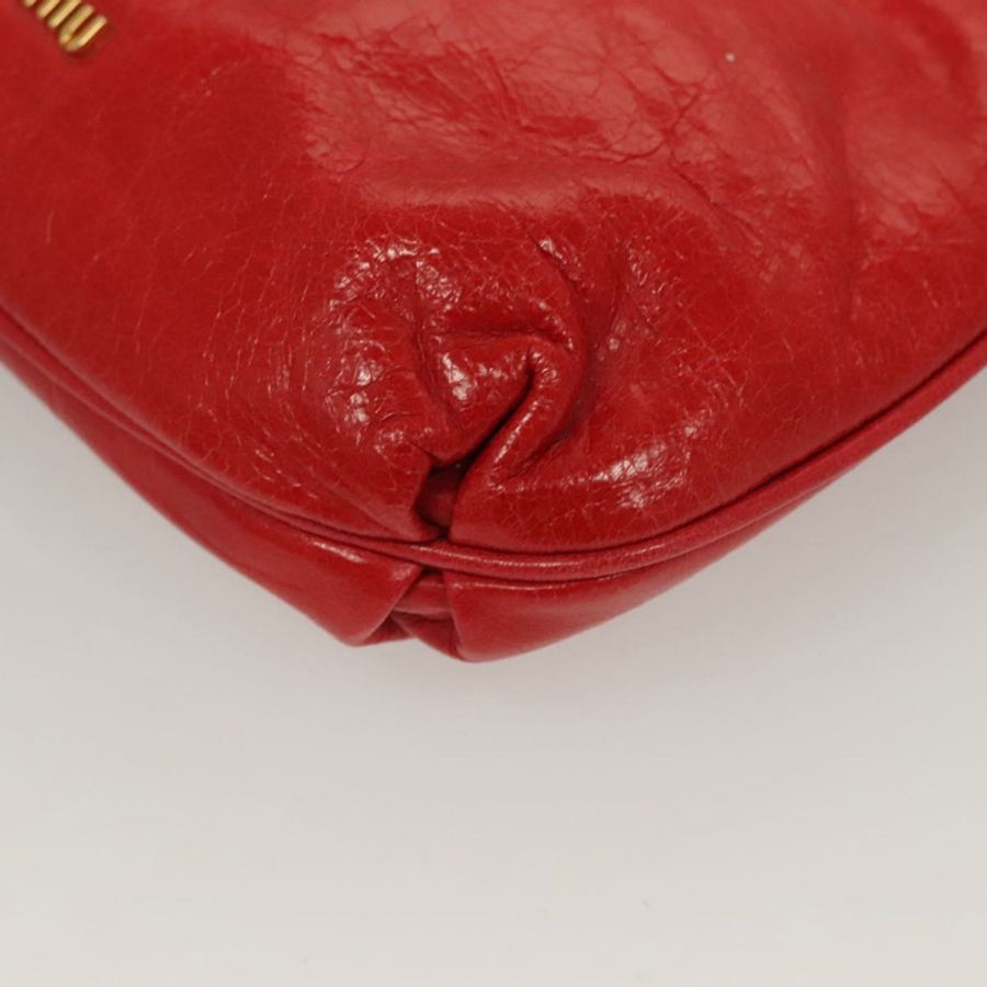 【日本直送】Miu Miu 配件包 皮革 紅色 金色 正品 ac3852-15