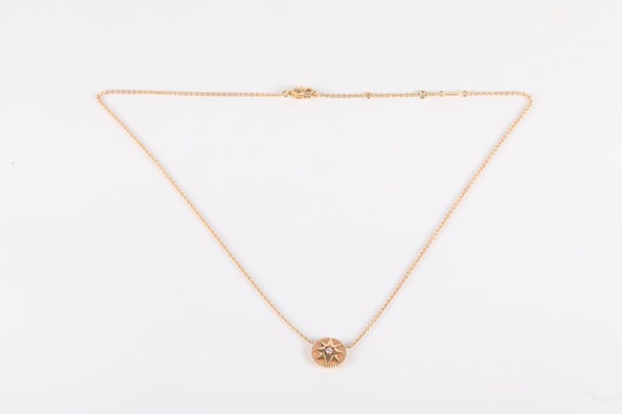 DIOR(迪奧) 18K玫瑰金 鑽石 玫瑰金 ROSE DES VENTS 八芒星 羅盤 項鏈 18K-5