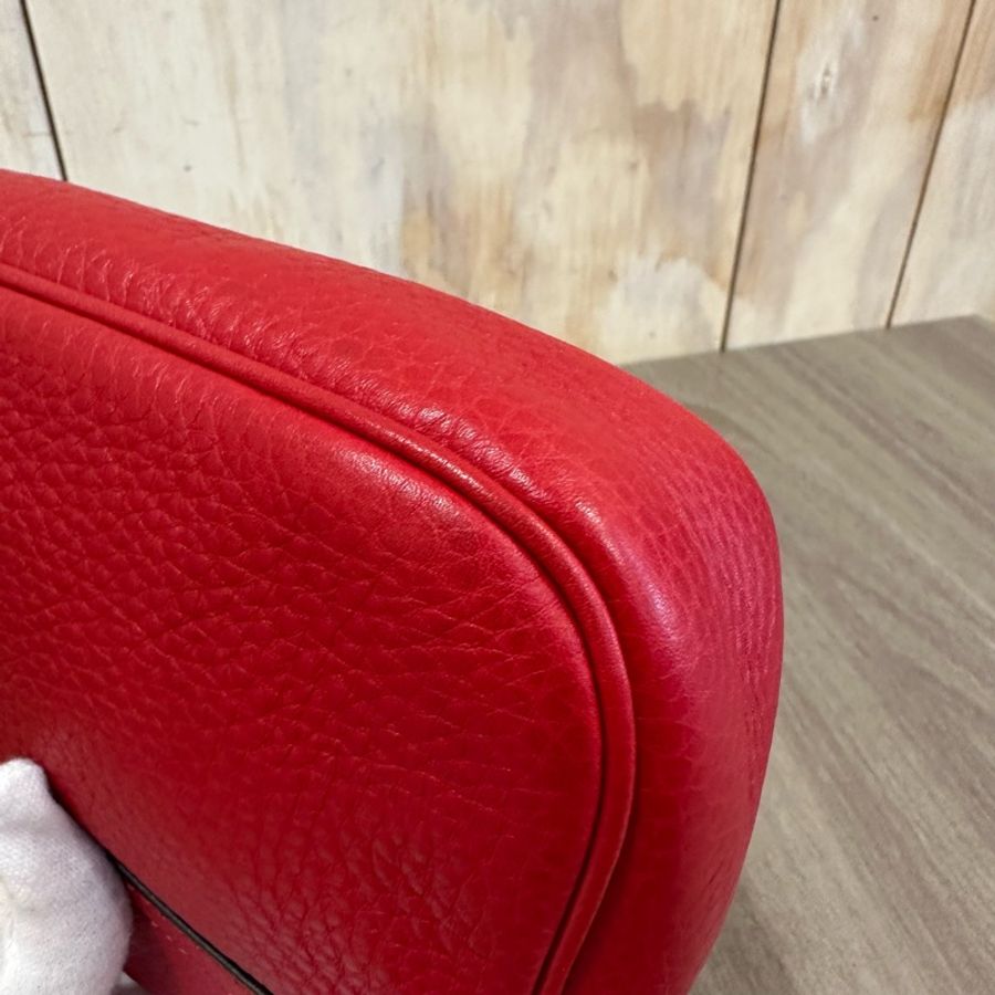 Gucci 323190 紅色牛皮流蘇斜背包 SoHo-10