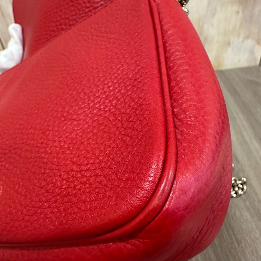 Gucci 323190 紅色牛皮流蘇斜背包 SoHo-20