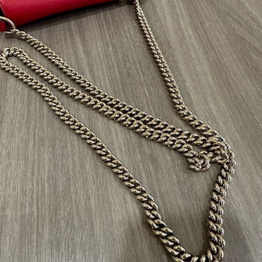 Gucci 323190 紅色牛皮流蘇斜背包 SoHo-39