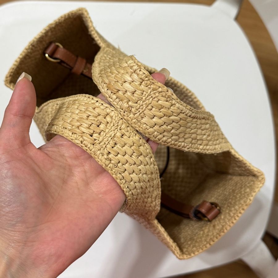 LOEWE Small Font tote in raffia summer 拉菲草小號 手提包 夏日度假 草包 編織包-12
