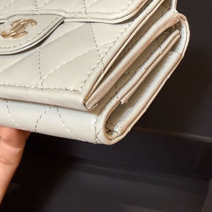 CHANEL 短夾 灰色 淺灰 灰藍-7