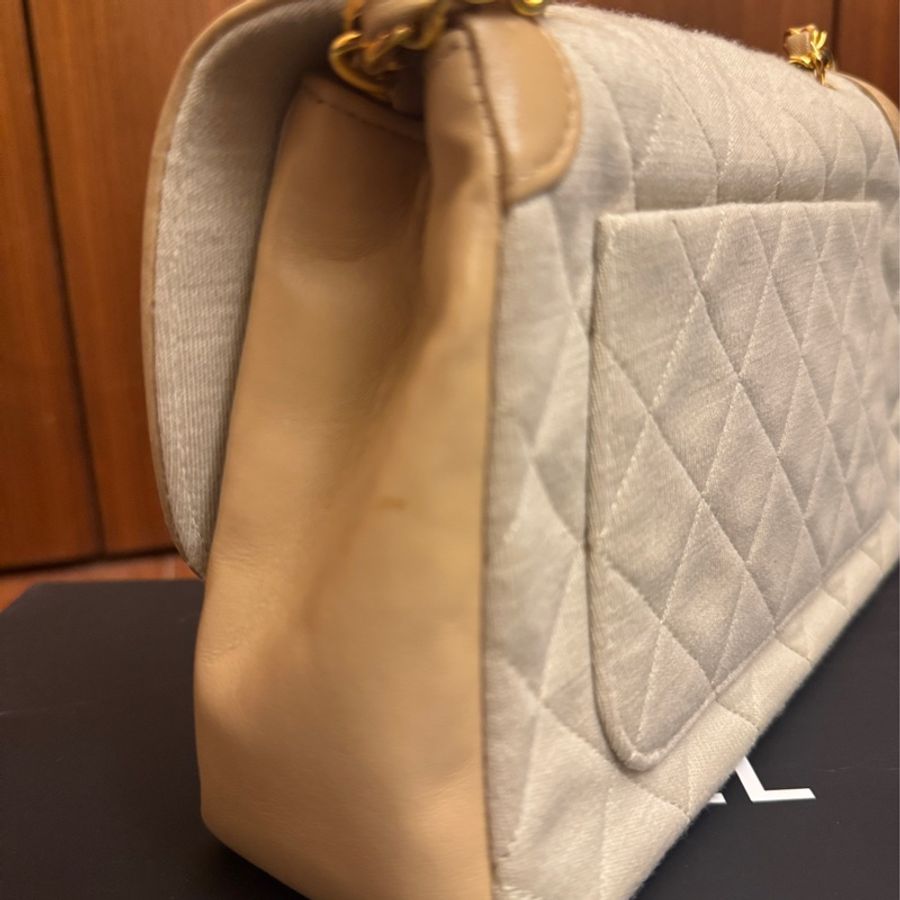 Chanel 香奈兒 Flap口蓋鏈條包 / 奶茶色-9