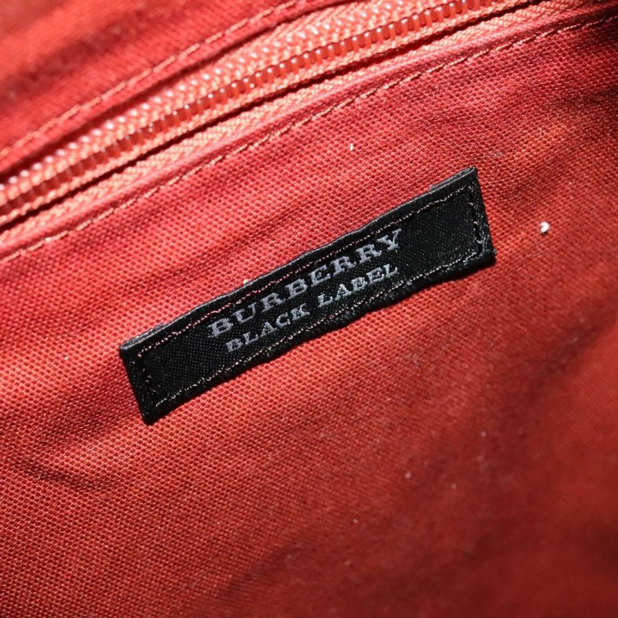 【日本直送】BURBERRY 黑標手提包 皮革 紅色 銀色 正品 BA4208-9