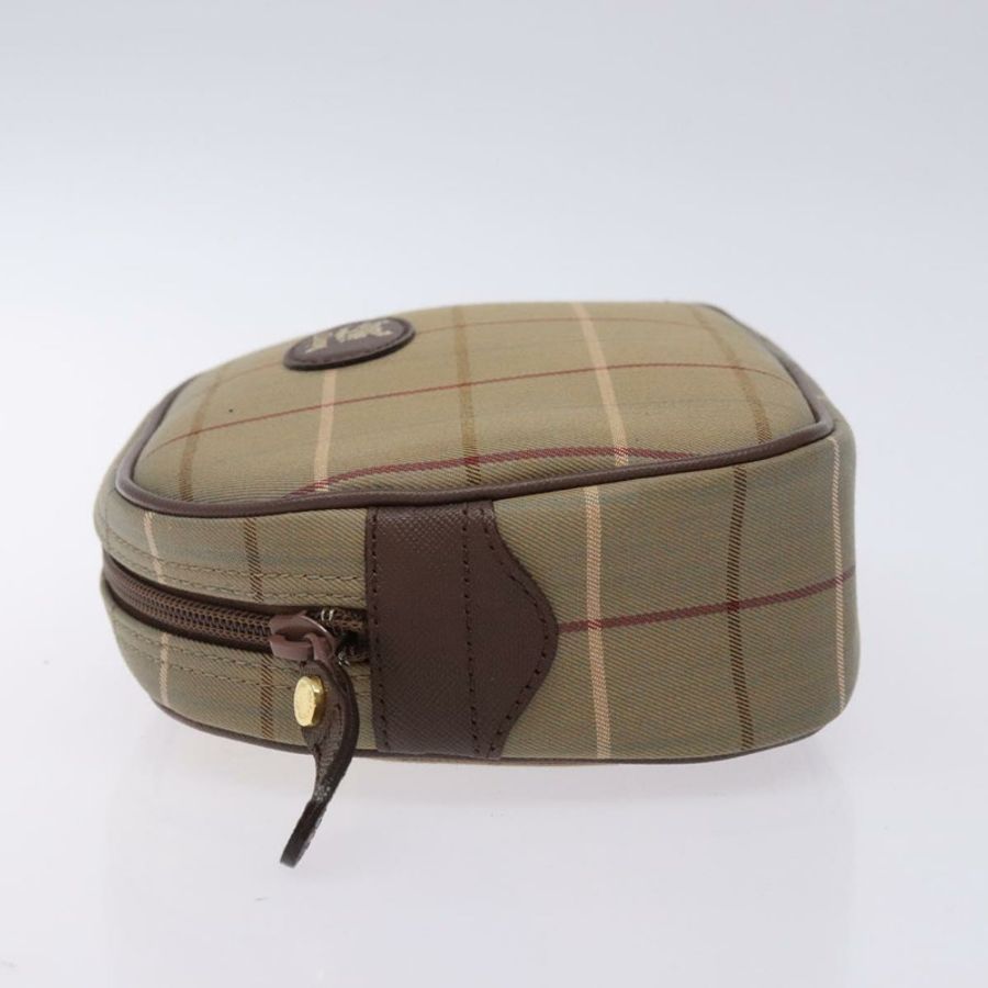 【日本直送】Burberrys Nova 格紋帆布米色金色手拿包 Auth bs27402-3