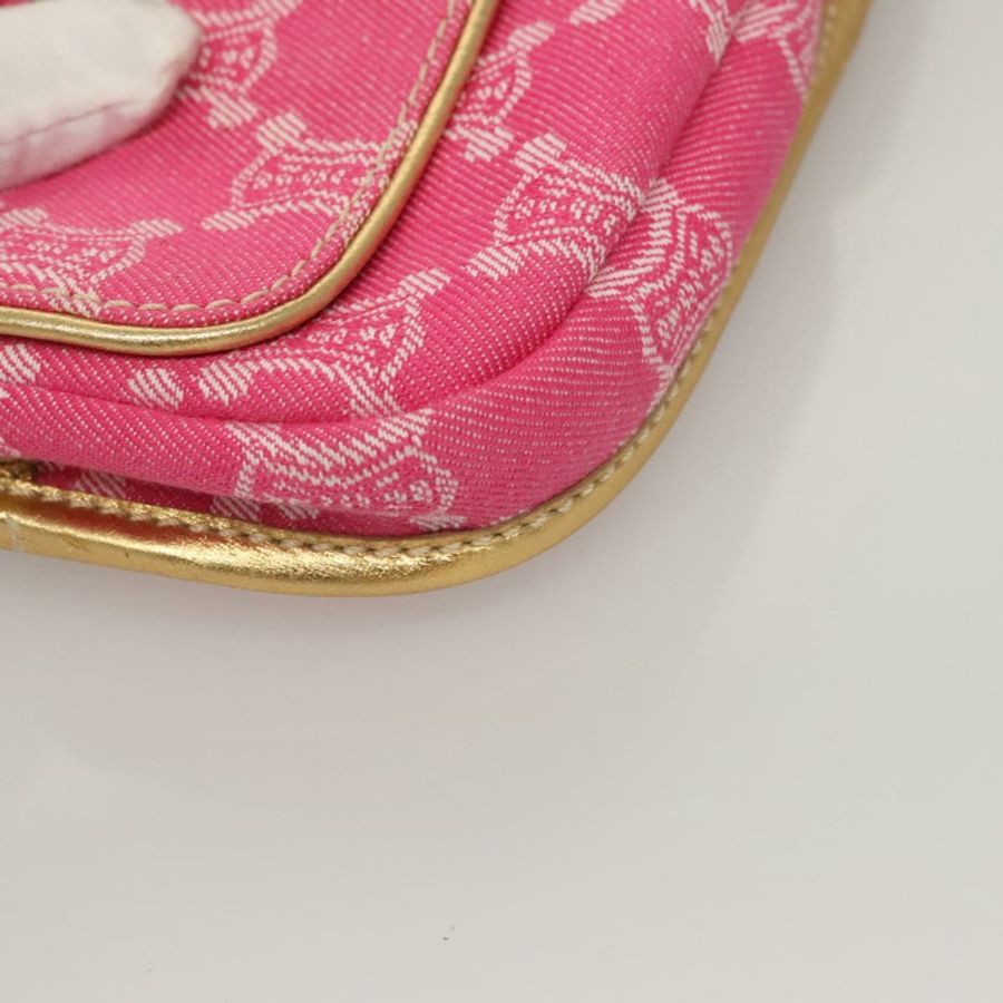 【日本直送】CELINE Paris Macadam帆布斜背包 牛仔粉金配色 正品 131795-13