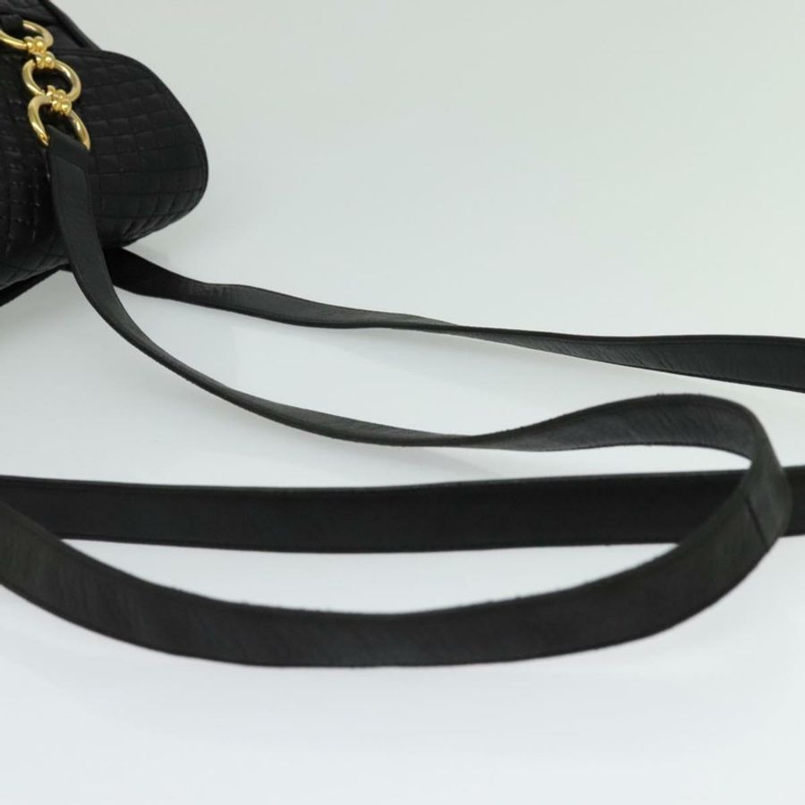 【日本直送】BALLY 絎縫鏈條單肩包 皮革 黑色 金色 正品 BA4040-6