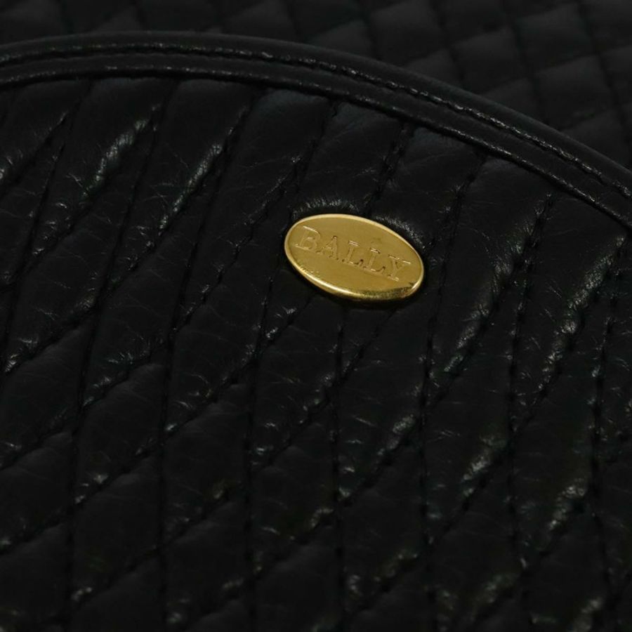 【日本直送】BALLY 絎縫鏈條單肩包 皮革 黑色 金色 正品 BA4040-16