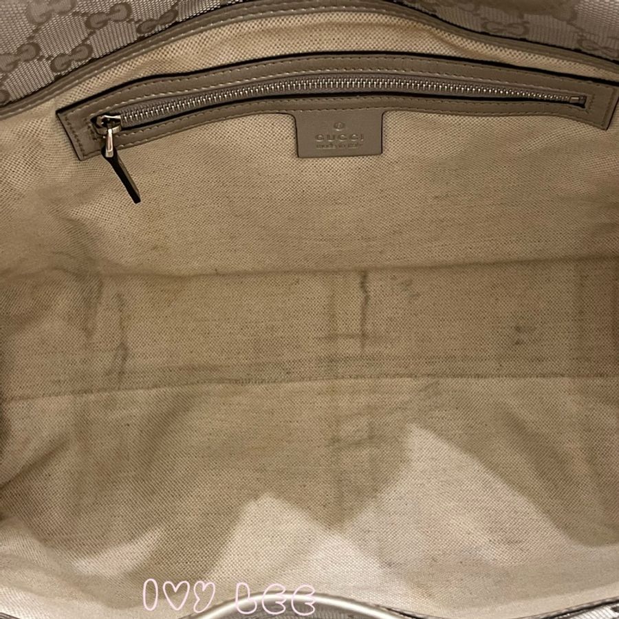 GUCCI 手提包 單肩包 Gucci Sima 203494 銀色 正品 二手精品-5