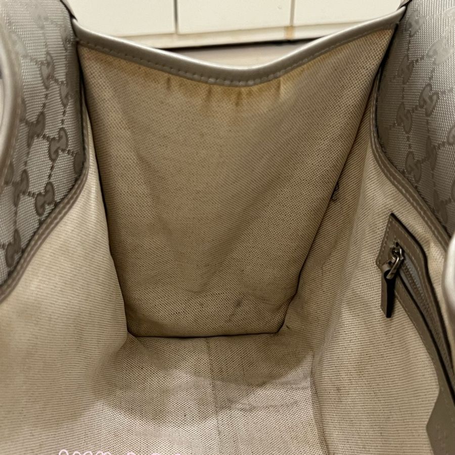 GUCCI 手提包 單肩包 Gucci Sima 203494 銀色 正品 二手精品-7