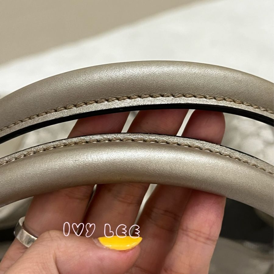 GUCCI 手提包 單肩包 Gucci Sima 203494 銀色 正品 二手精品-9