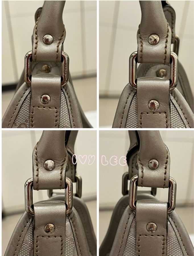 GUCCI 手提包 單肩包 Gucci Sima 203494 銀色 正品 二手精品-18
