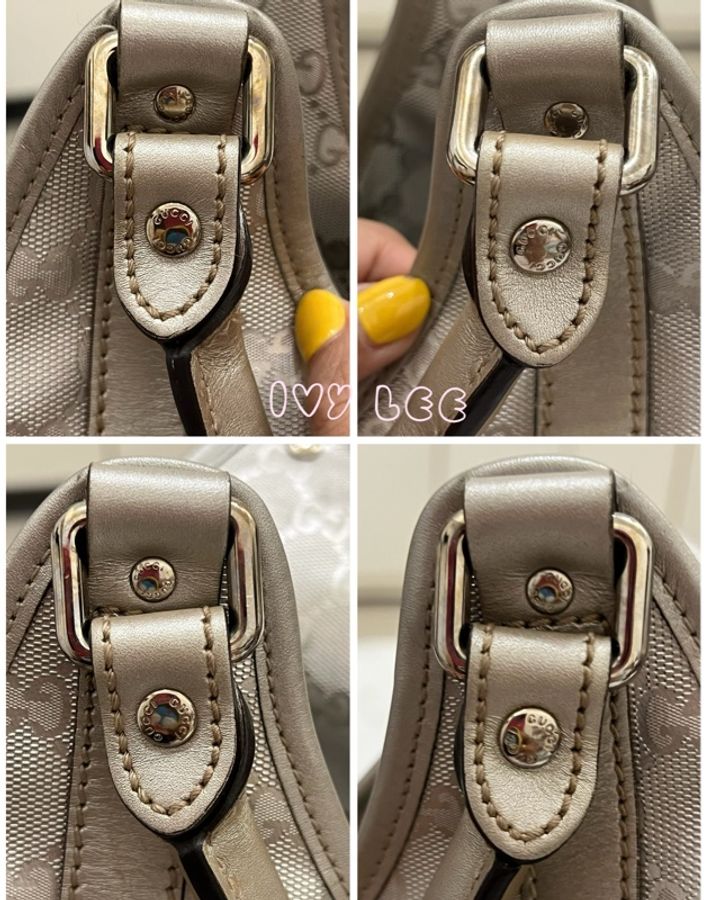 GUCCI 手提包 單肩包 Gucci Sima 203494 銀色 正品 二手精品-19
