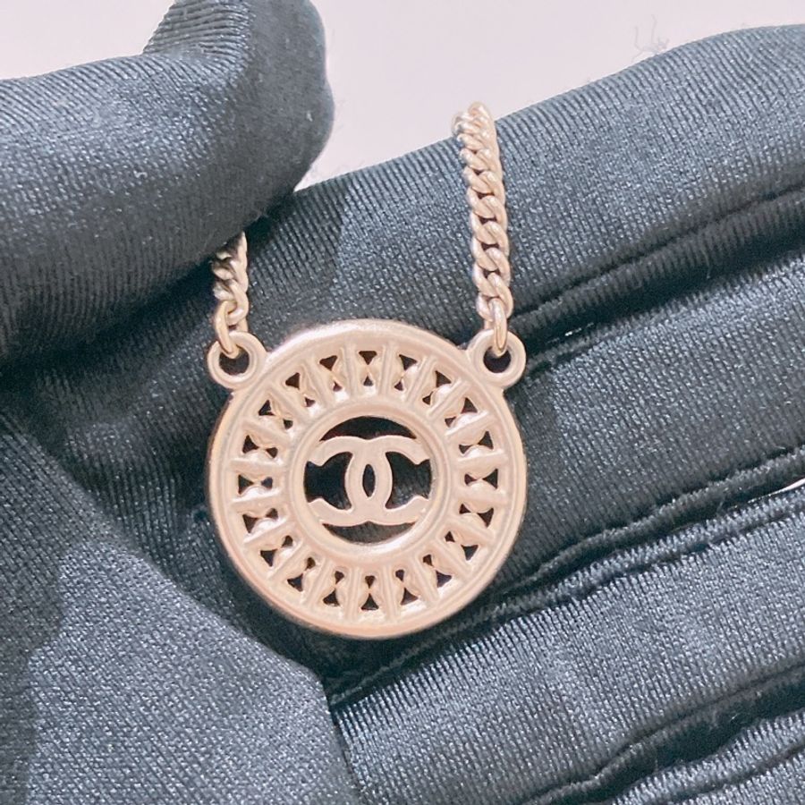 TK1765 Chanel 香奈兒Coco圓形復古設計頸鏈CoCo Mark Circle Necklace Pearl X GHW-3