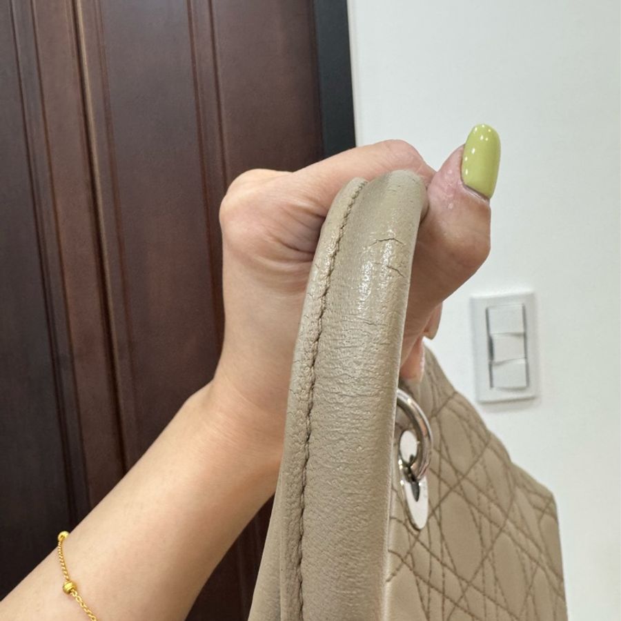 lady dior 迪奧 七格 奶茶色 戴妃包 戴菲包 手提包-7