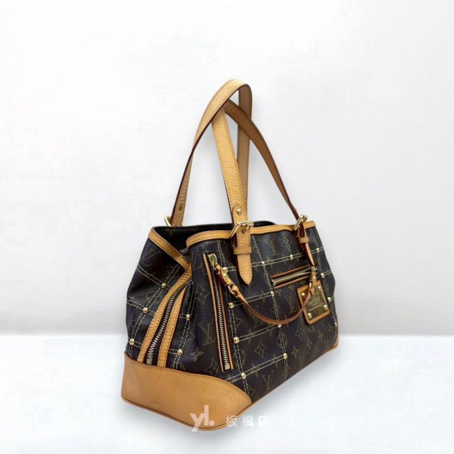 LV 原花鉚釘金牌單肩托特包 M40140-3