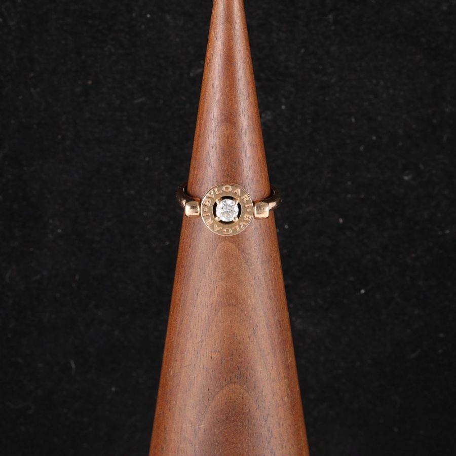 BVLGARI(寶格麗) 18K玫瑰金 鑽石 玫瑰金 BVLGARI BVLGARI翻轉戒指 單鑽戒指 18K-0