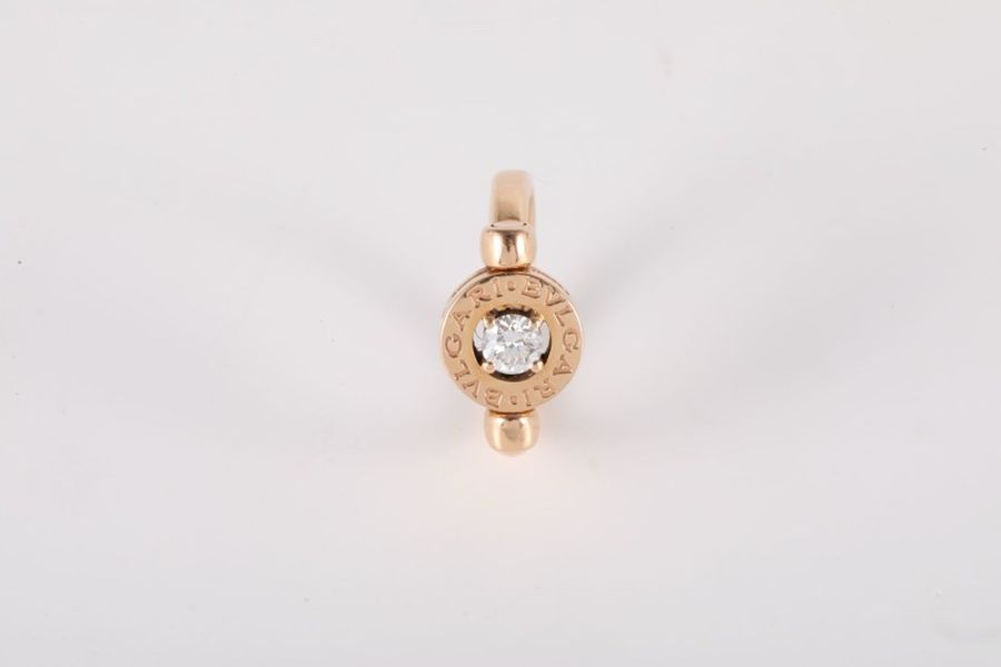 BVLGARI(寶格麗) 18K玫瑰金 鑽石 玫瑰金 BVLGARI BVLGARI翻轉戒指 單鑽戒指 18K-1