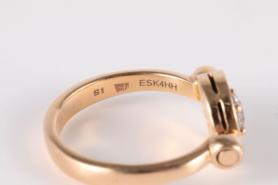 BVLGARI(寶格麗) 18K玫瑰金 鑽石 玫瑰金 BVLGARI BVLGARI翻轉戒指 單鑽戒指 18K-5