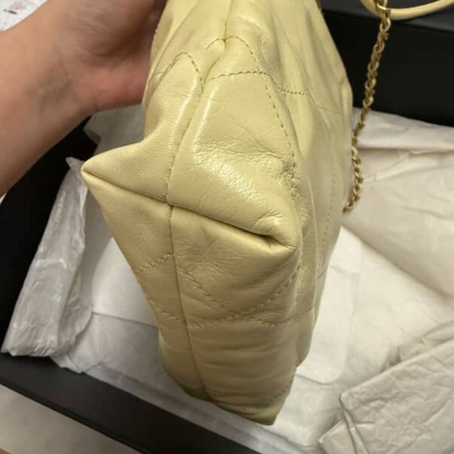 CHANEL 23S MINI 22 Bag /淡黃色/ 晶片款(附內膽包)-4