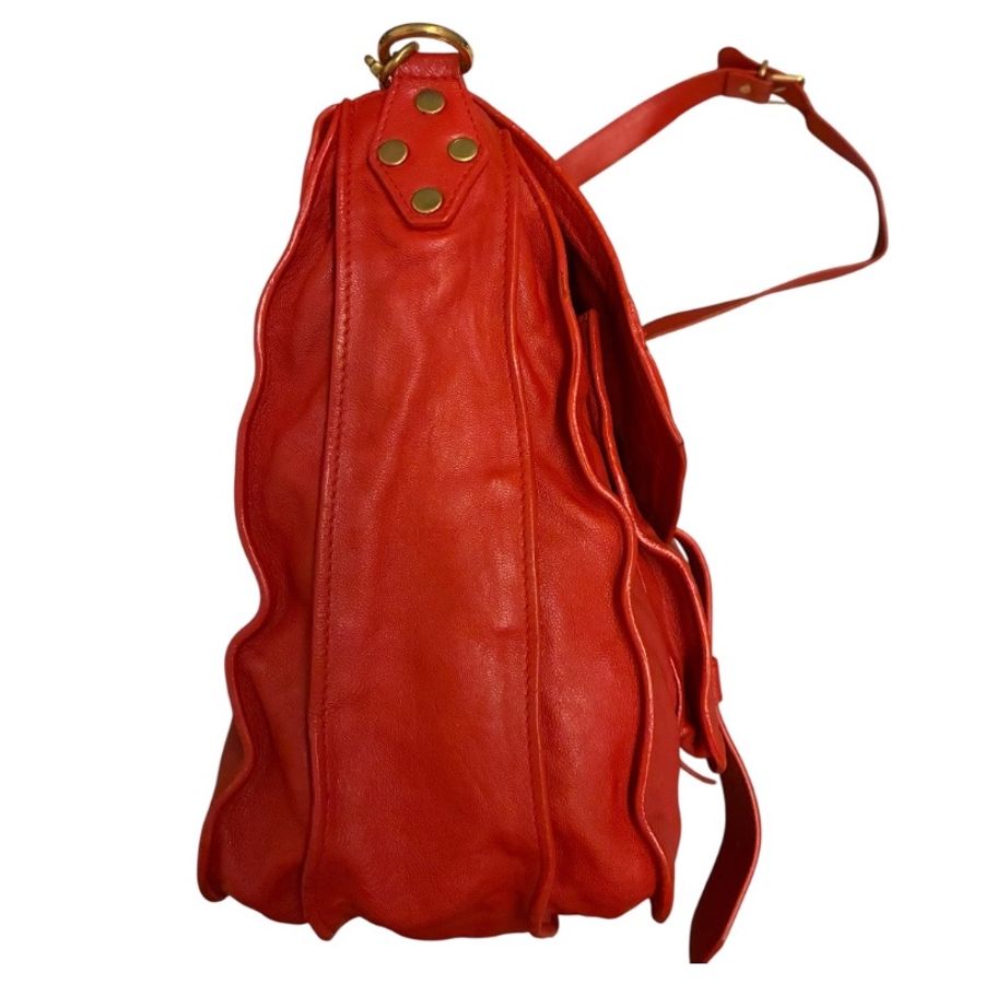 Proenza Schouler PS1 Runner Fringe 紅色柔軟麂皮斜背包 (Logo吊飾膠膜未撕)-10