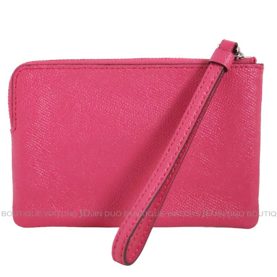 金鐸精品~2470 COACH 蔻馳 F58032 粉紅色荔枝皮紋小手拿包 全新品-1