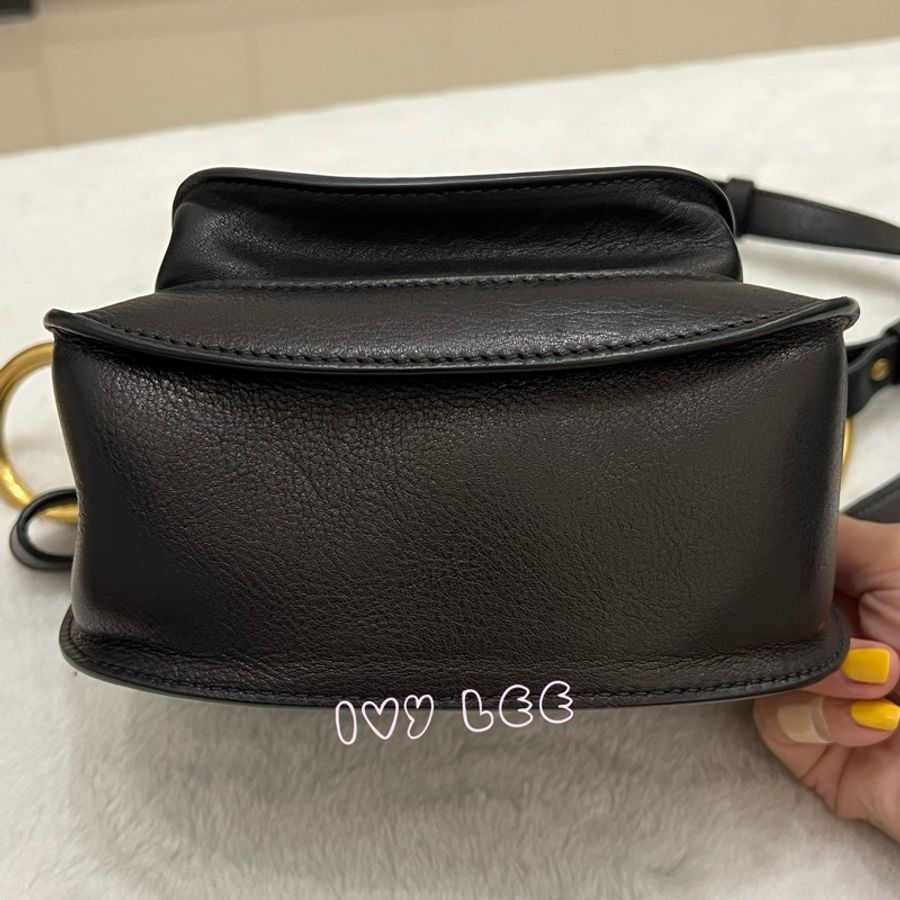 CHLOE Charm Hudson 經典黑 皮革 金屬流蘇 設計款 斜背包 肩背包 正品 二手精品-2