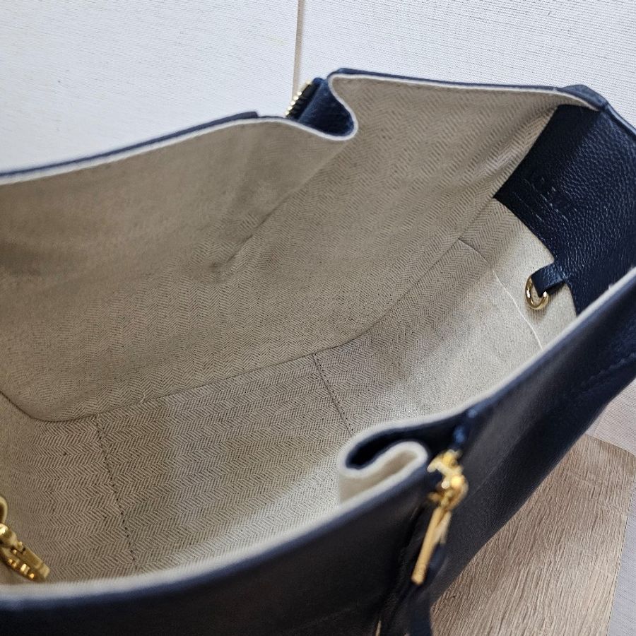 Loewe羅意威 深藍牛皮Dammock吊床包手提肩斜背包-14