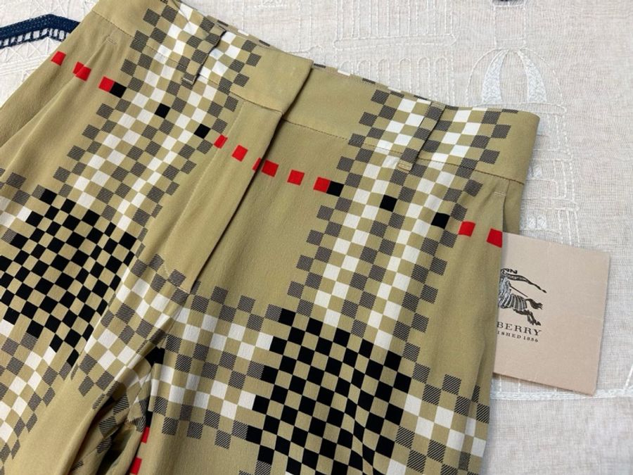 BURBERRY英國黑標像素感格紋絲質長褲-4
