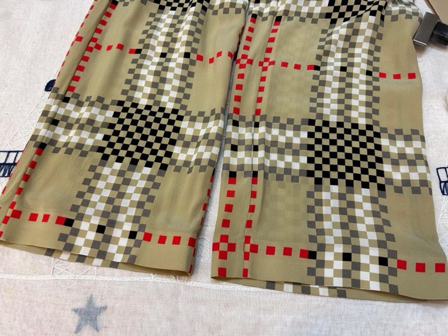 BURBERRY英國黑標像素感格紋絲質長褲-7