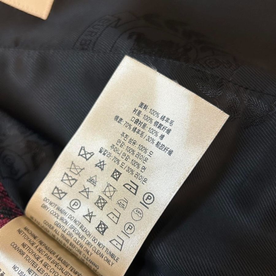BURBERRY 英國黑標酒紅格紋西裝外套-12