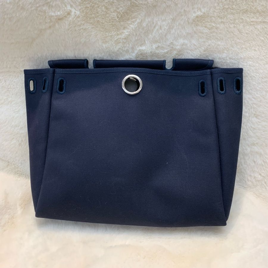 HERMES HER BAG 藍色皮拼布 XB663-11