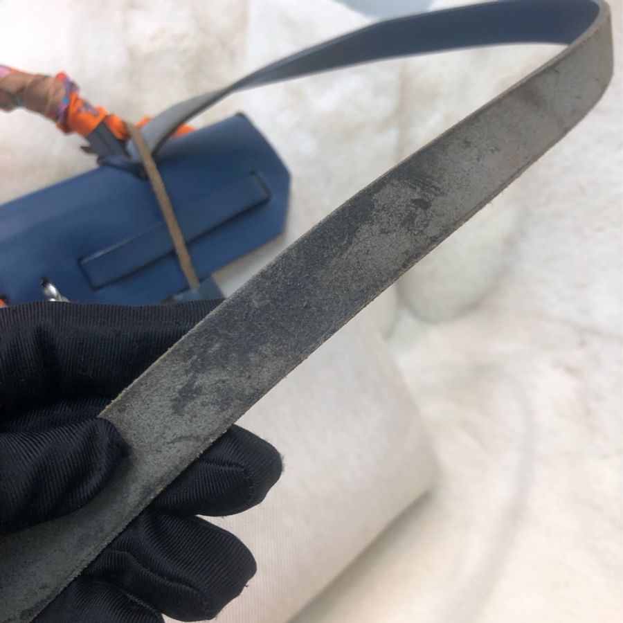 HERMES HER BAG 藍色皮拼布 XB663-17