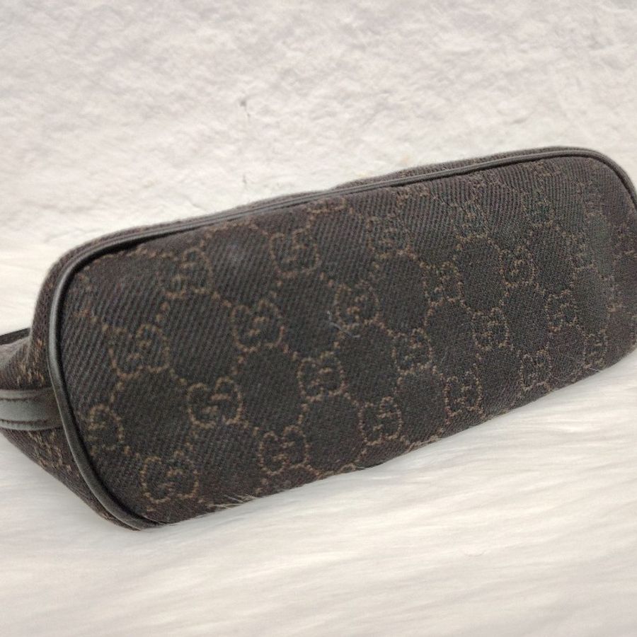 GUCCI Boat Baguette 黑色 老花 帆布 中號-3