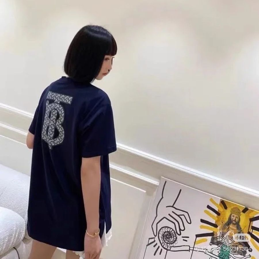 莉亞精品♡ Burberry TB logo深藍短袖xs 近新-2
