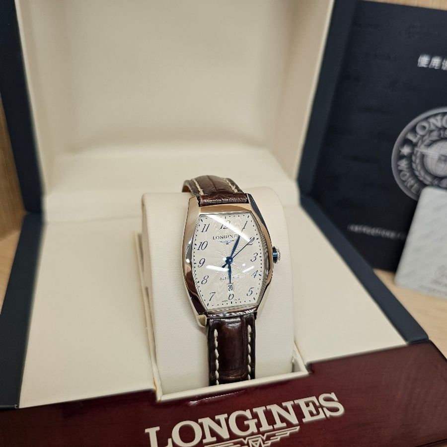 Longines浪琴 藍鋼針Elegant優雅系列酒桶型自動機械錶-1