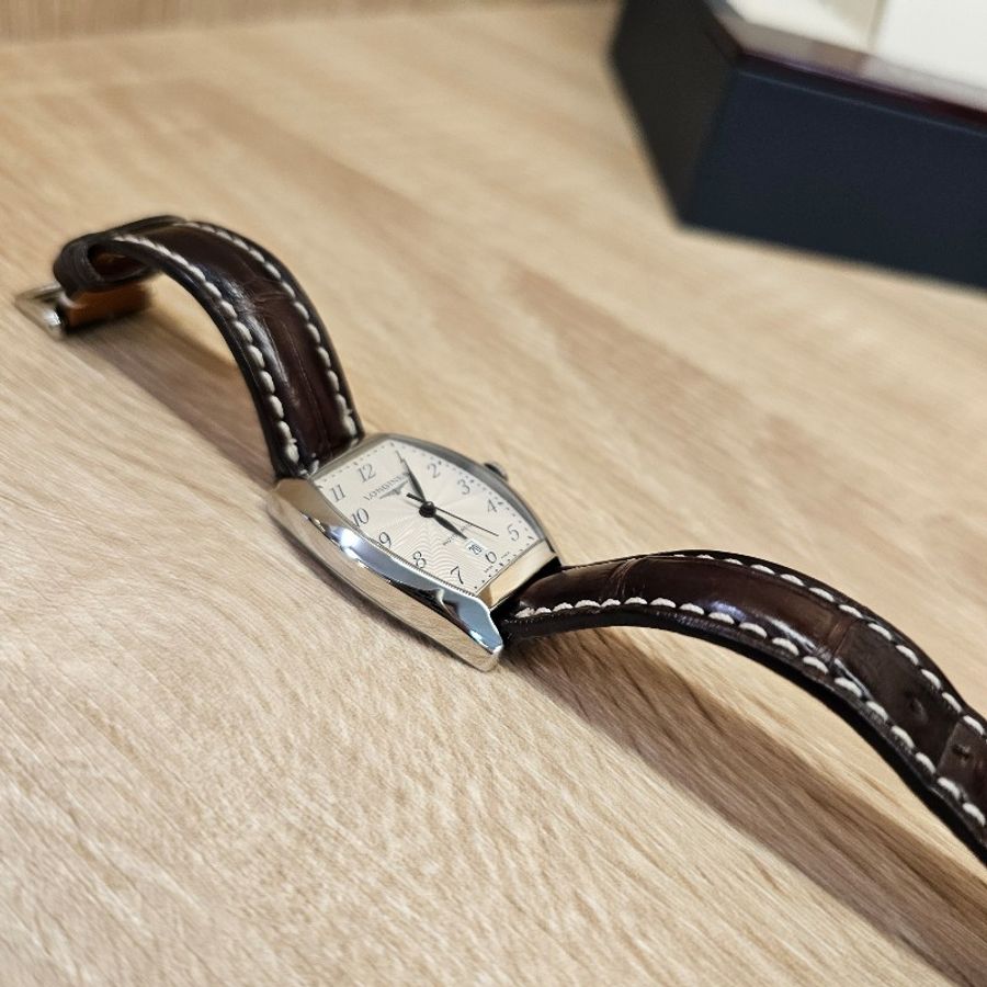 Longines浪琴 藍鋼針Elegant優雅系列酒桶型自動機械錶-3