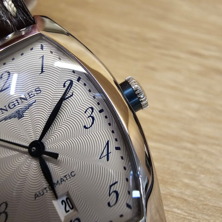 Longines浪琴 藍鋼針Elegant優雅系列酒桶型自動機械錶-13