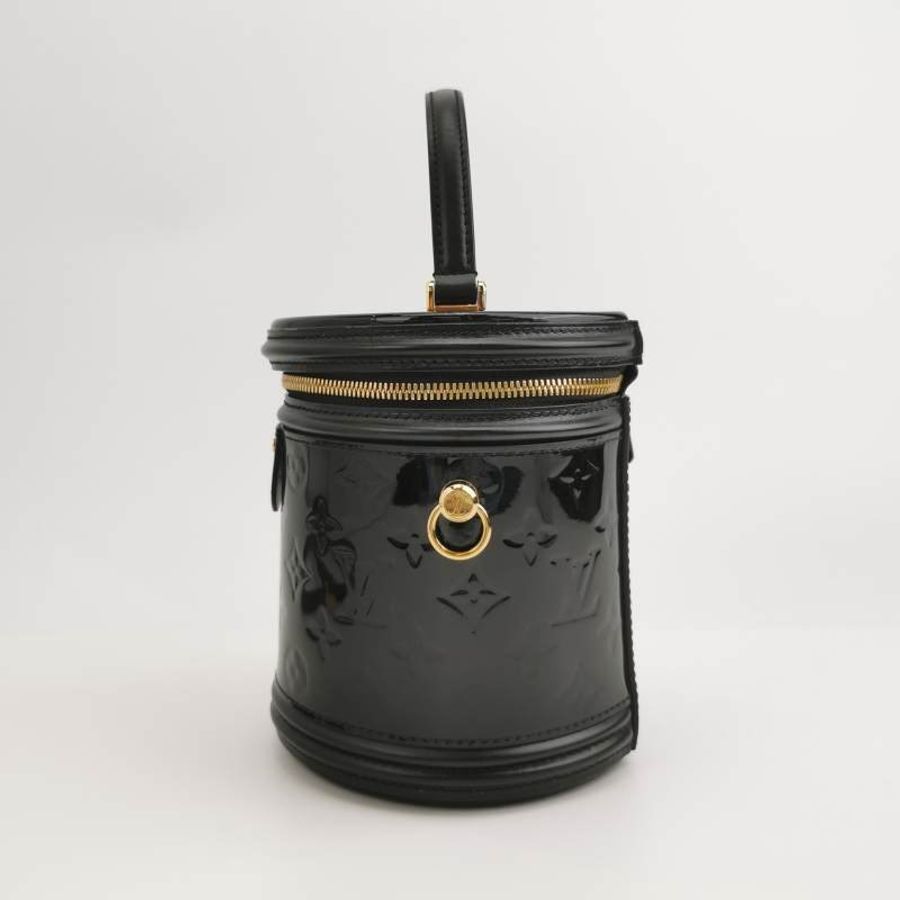 Louis Vuitton (LV) Cannes 發財桶 小號 牛皮漆皮 壓紋 老花 斜背包 單肩包-2