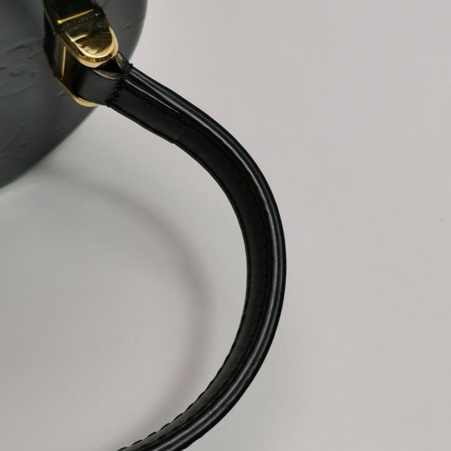 Louis Vuitton (LV) Cannes 發財桶 小號 牛皮漆皮 壓紋 老花 斜背包 單肩包-24