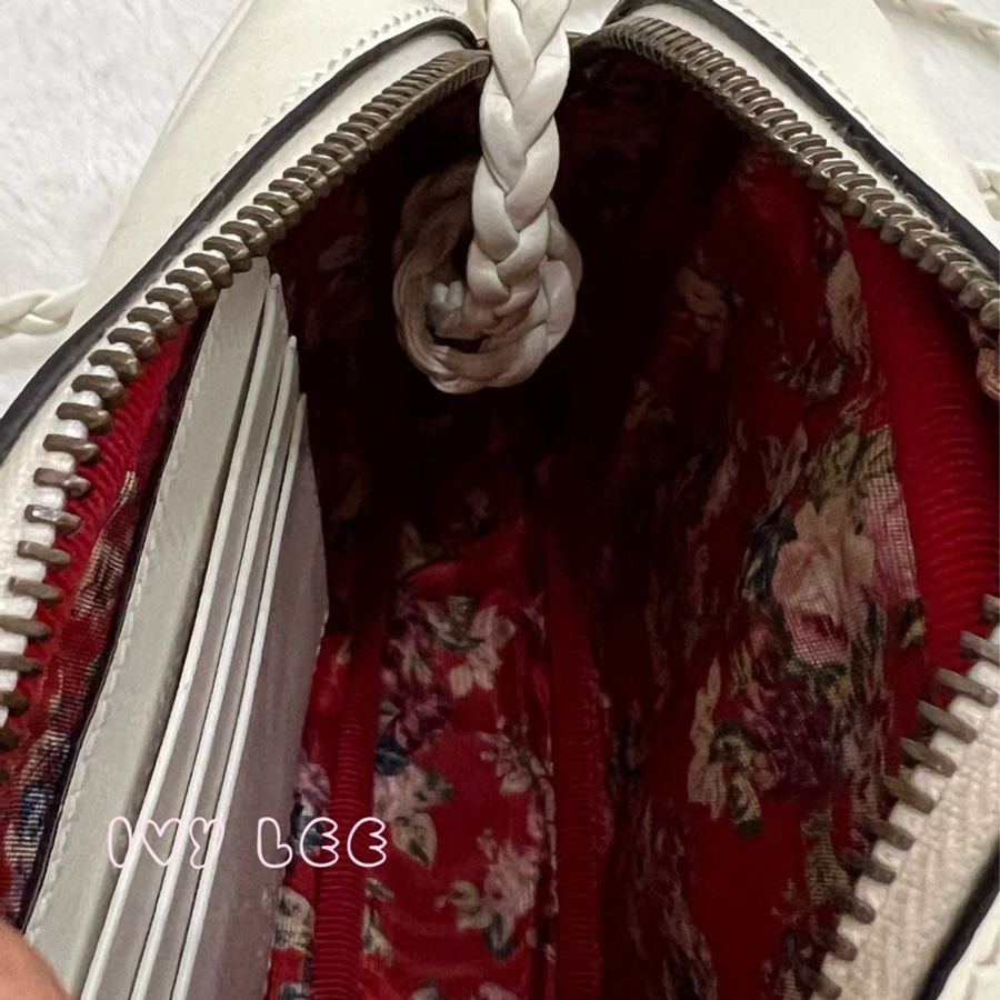 GUCCI 古馳  迷你款 編織背帶 白色絎縫 斜背包 相機包 536441 正品 二手精品-5