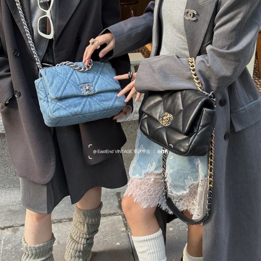 Chanel 香奈兒19bag 22P 晶片款 牛仔 26*16*9-2