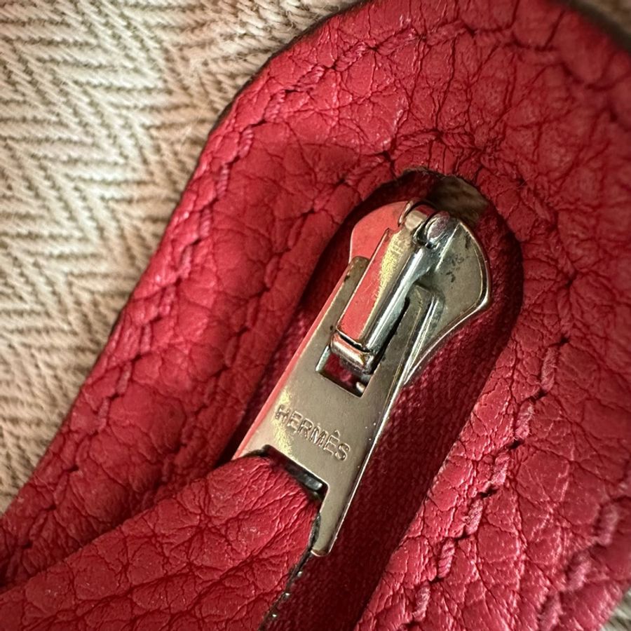 HERMES GARDEN PARTY 36 西瓜紅真皮手提包 D Stamp-14