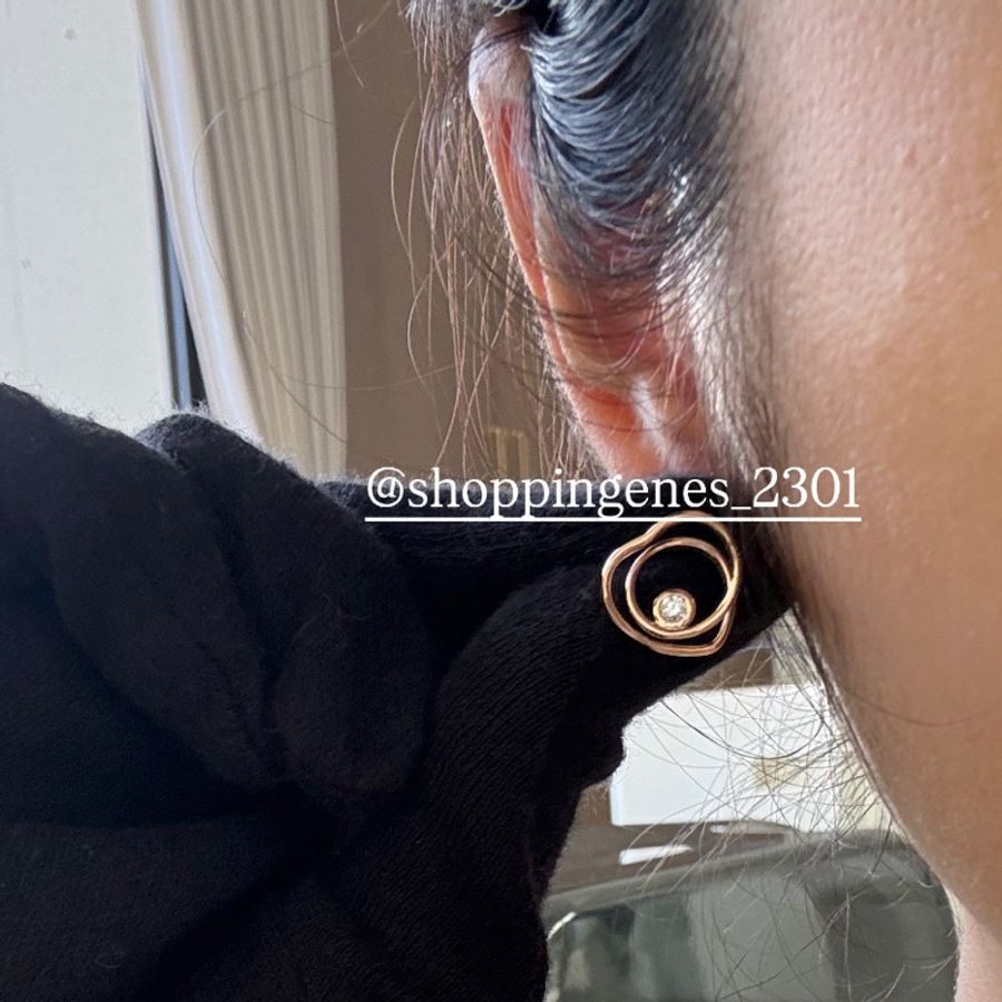 愛馬仕 Hermes 全新品 Vertigo Coeur 鏤空愛心鑽石耳環 玫瑰K金 鑽石耳環-8
