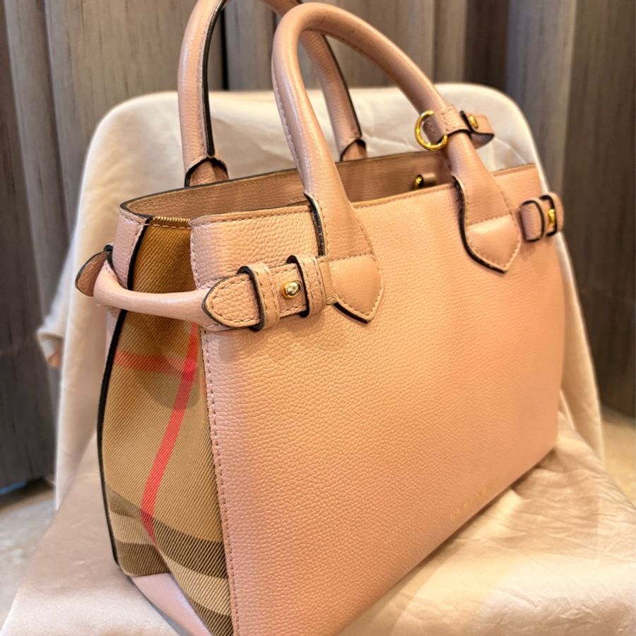 Burberry 手提肩包兩用包 淡莓粉色-3