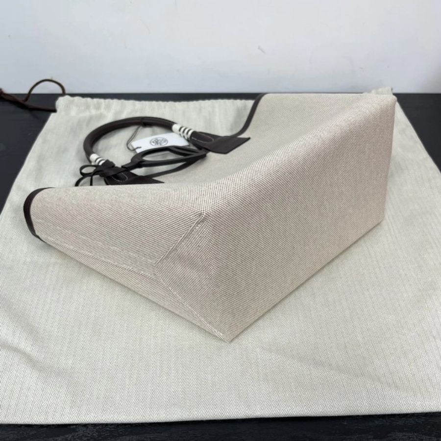 HERMES SACSteeple25米色拼馬鞍紅子母手提包 25*15*23 全新閒置配件盒子塵袋吊牌購證-3