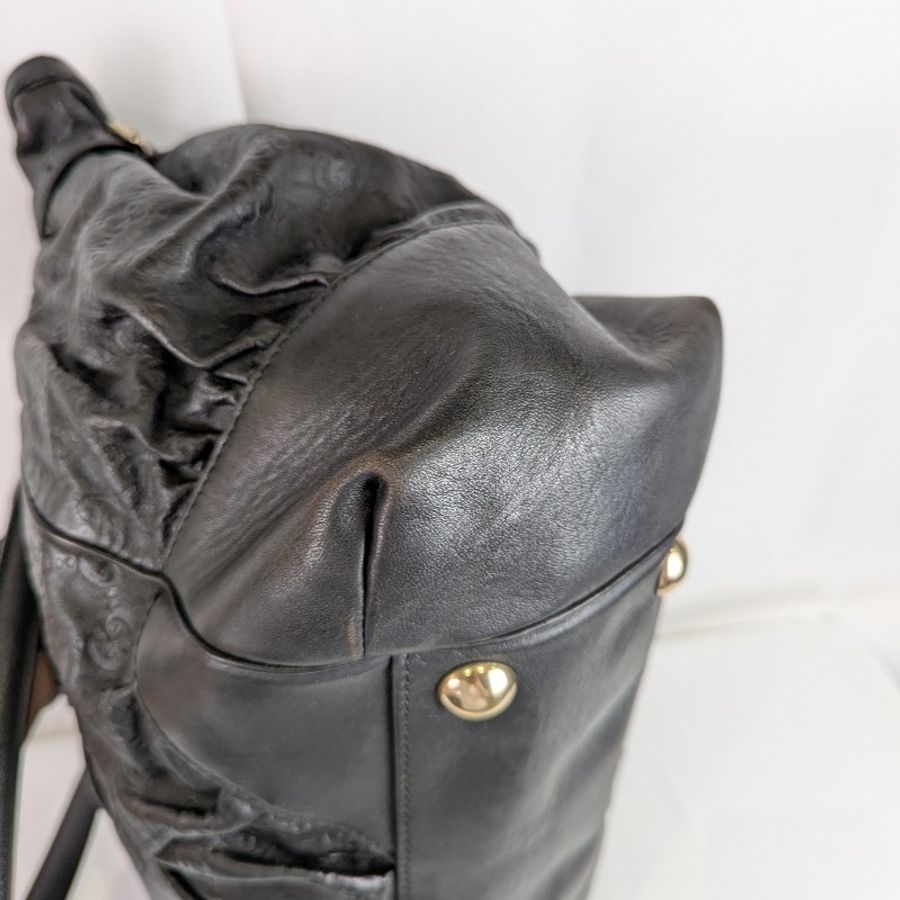 莉亞精品♡Gucci 壓紋皮革托特包 二手美包-4